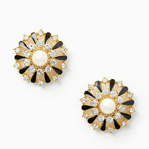 Kate Spade Tuxedo Pearl Stud Earrings NWT
